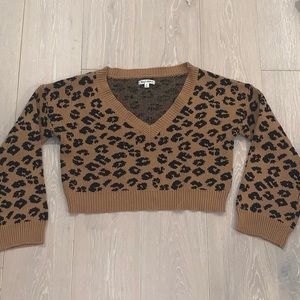 Cheetah print cropped sweater